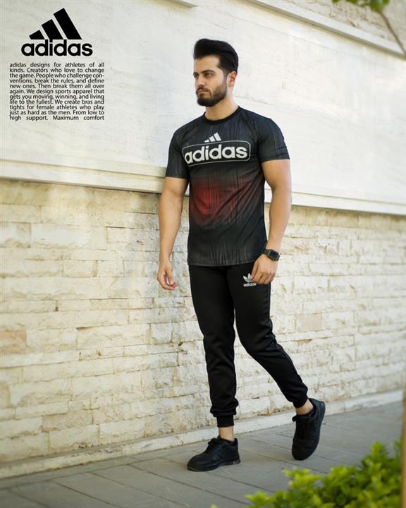 ست تیشرت و شلوار مردانه  adidas مدل yk 54